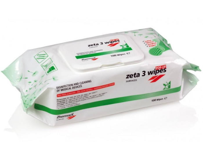 Zeta 3 Wipes Pop Up - Salviette disinfettanti pronte all'uso (100 u.) -  ZHERMACK