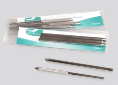 SPECCHIETTO SET DENTAL MANICO TONDO ZIGRINATO PIENO X3