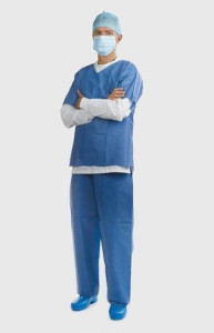 CAMICE+PANTALONE N/STERILE ALLE   M MICROFIBRA X20 - Dental Trey