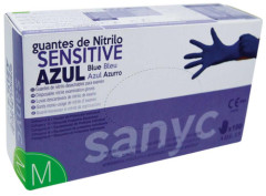 GUANTI SANICEN NITRILE S/POLV. XSMALL BLU  X100 - Dental Trey