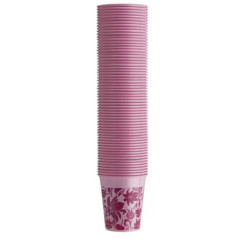 BICCHIERI MONOART PLASTICA ROSA FLOREALE X100 - Dental Trey